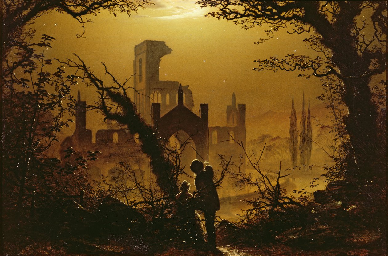 柯克斯托尔修道院，约克郡，1877年 作者 威廉·亨利·詹姆斯船