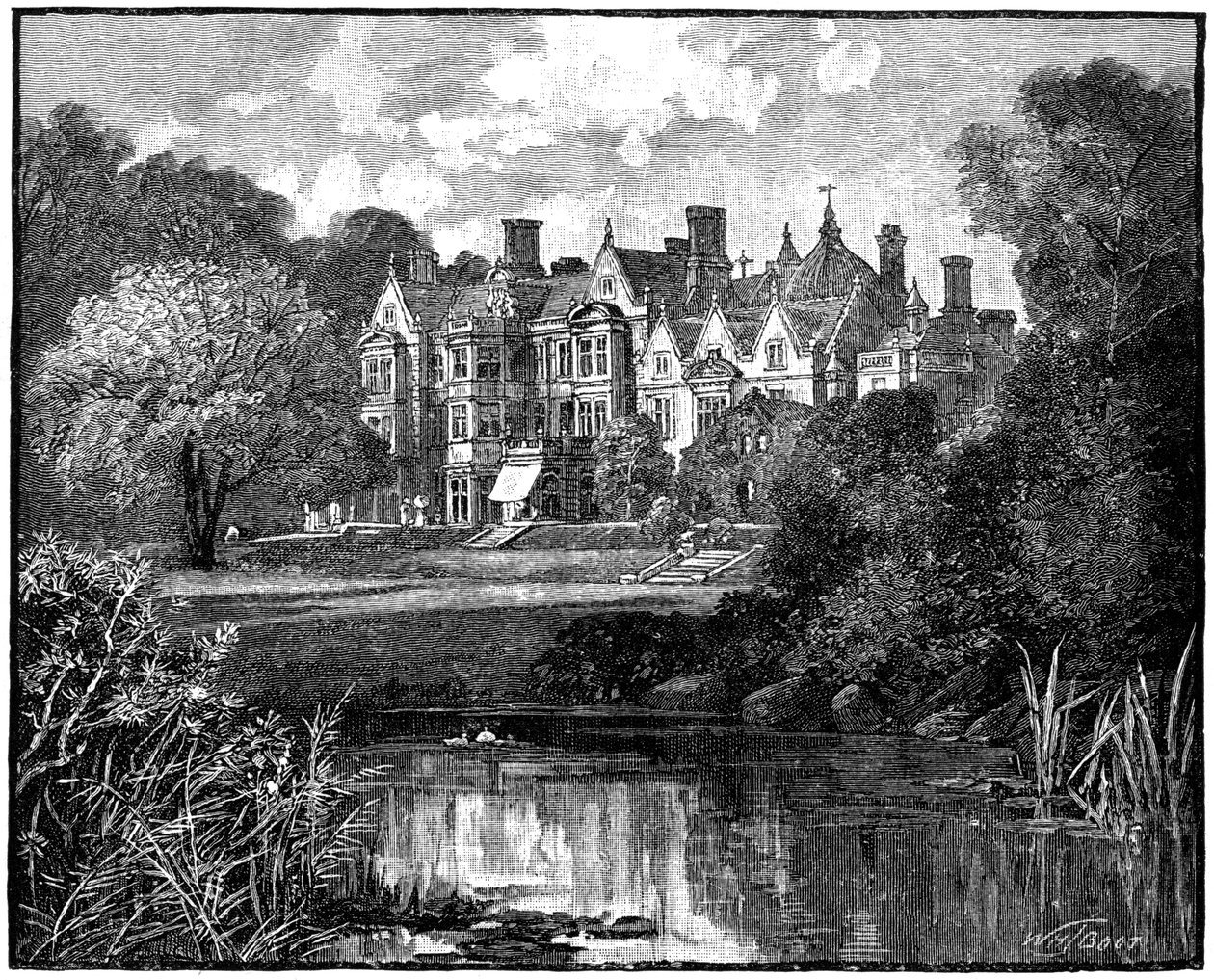 诺福克郡桑德灵厄姆大厦（Sandringham House），1900年。 作者 威廉·亨利·詹姆斯船