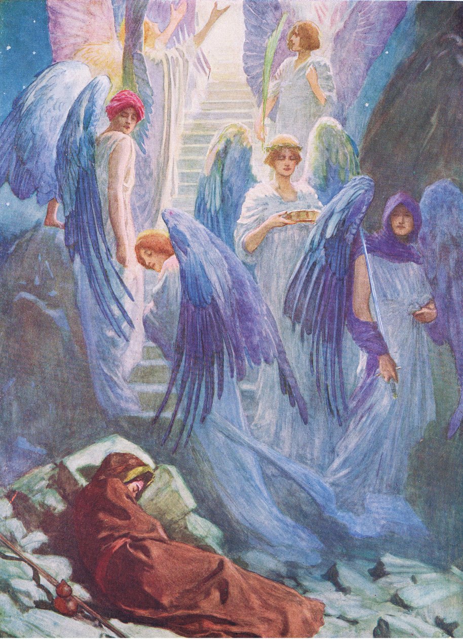 雅各布的梦想，来自托马斯尼尔森出版的“圣经”图画书，1950年 作者 威廉·亨利·马格森