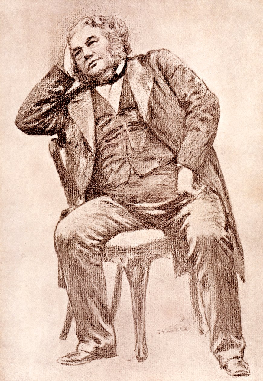 马克·柠檬（Mark Lemon），《打孔杂志》（Punch）的19世纪编辑，1909年。 作者 威廉·亨利·马格森