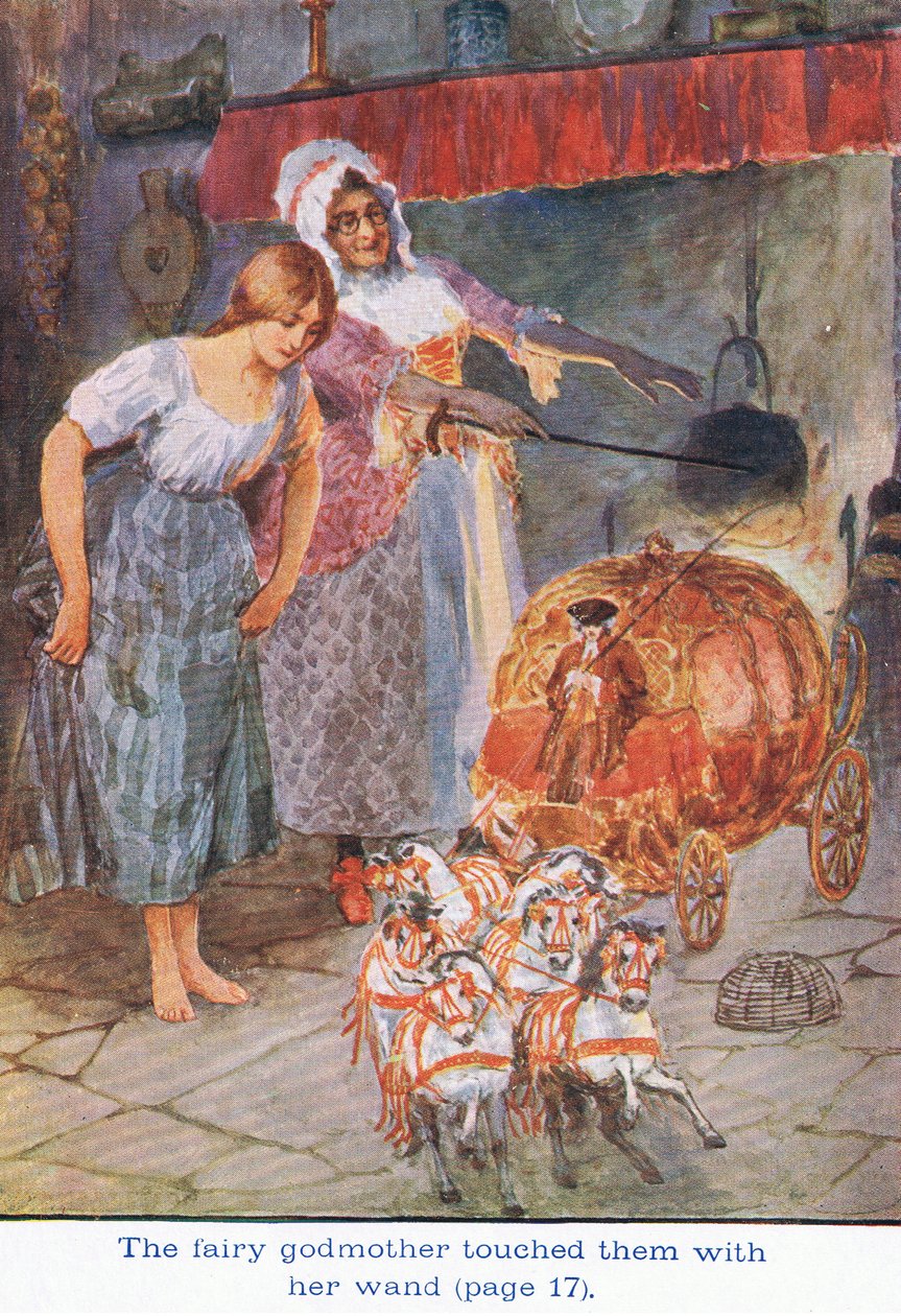 仙女教母用她的魔杖，灰姑娘，1925年触动了他们 作者 威廉·亨利·马格森