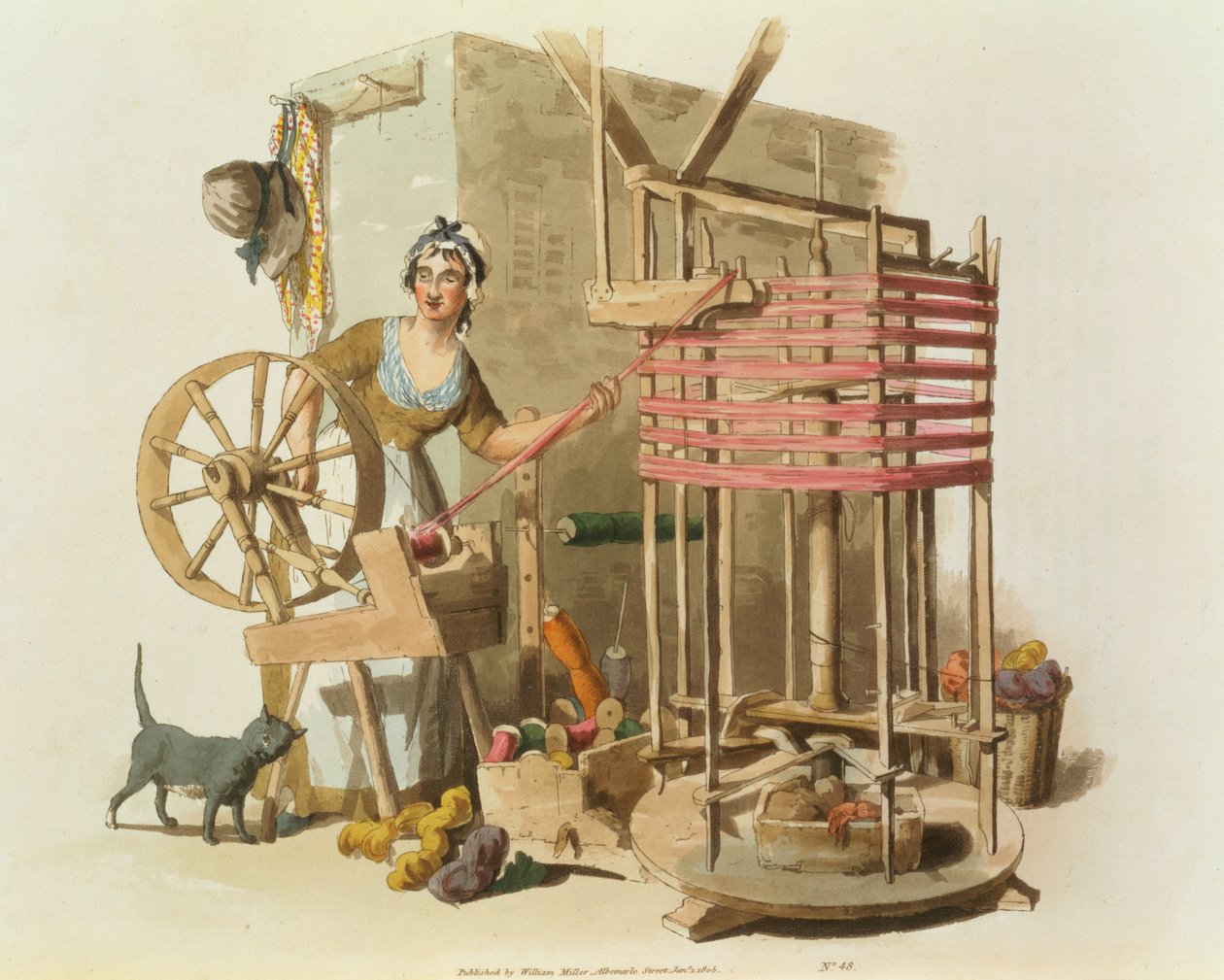 一件女士羊毛镂空，由艺术家雕刻，1808年（aquatint） 作者 威廉·亨利·佩恩