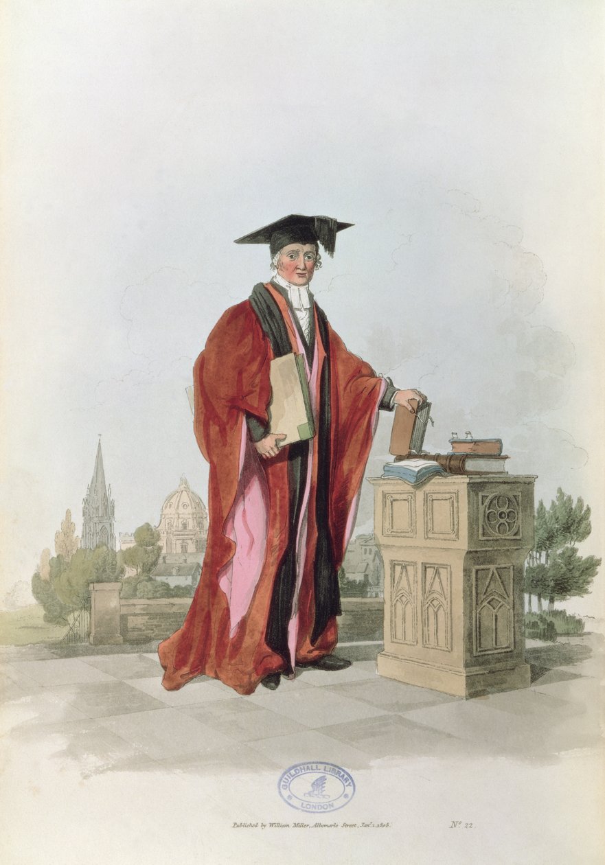 1805年英国牛津大学民法博士“英国服装”（印刷版） 作者 威廉·亨利·佩恩