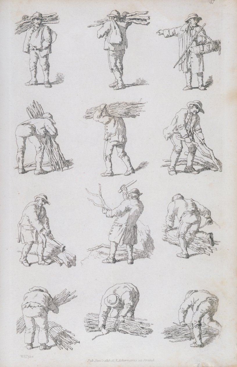 “乡土人物的蚀刻：为景观的点缀”插图，1815年 作者 威廉·亨利·佩恩