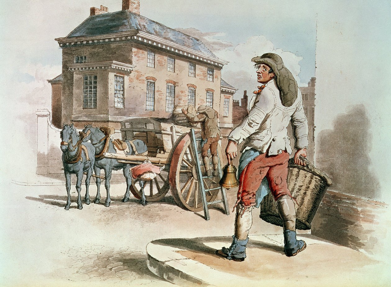 垃圾收集者，来自“英国的服饰”，由William Miller出版，1805年 作者 威廉·亨利·佩恩