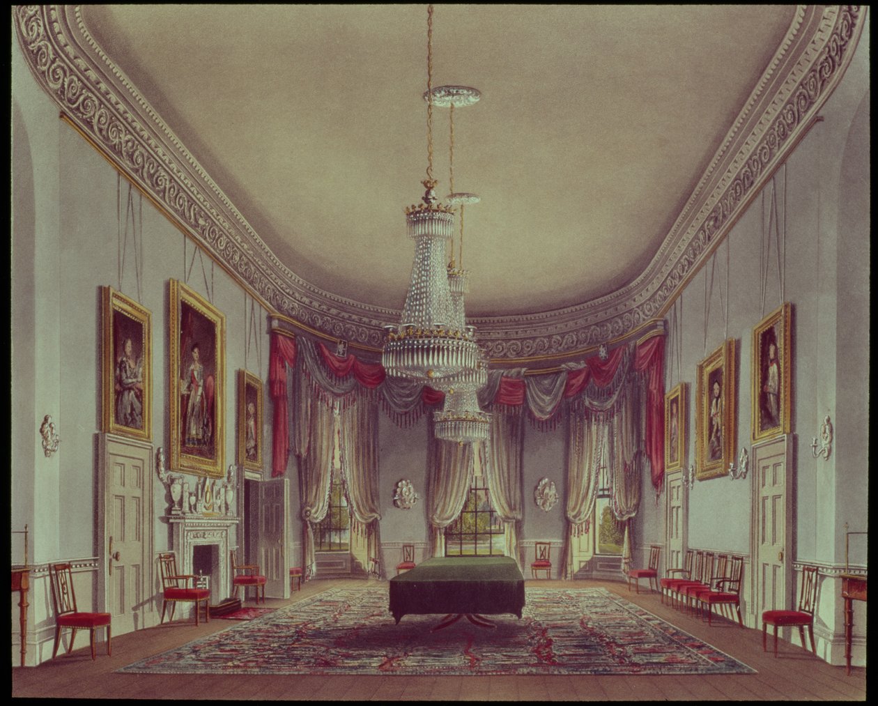 餐厅，Frogmore来自Pyne的&39;Royal Residences&39;，1818年 作者 威廉·亨利·佩恩
