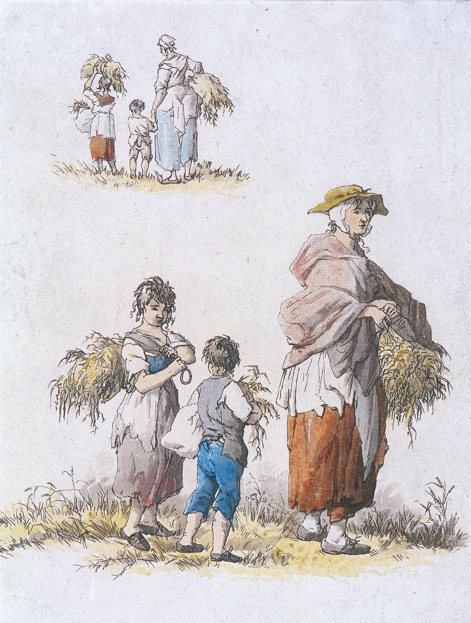 拾荒的妇女和儿童，省级人物，1802年 作者 威廉·亨利·佩恩