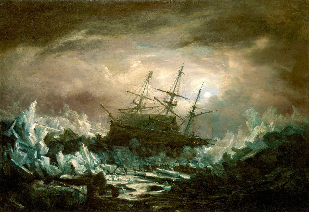 1837 年夏，英国皇家海军 "恐怖 "号船长巴克在北极地区的危险处境 作者 威廉·亨利·史密斯