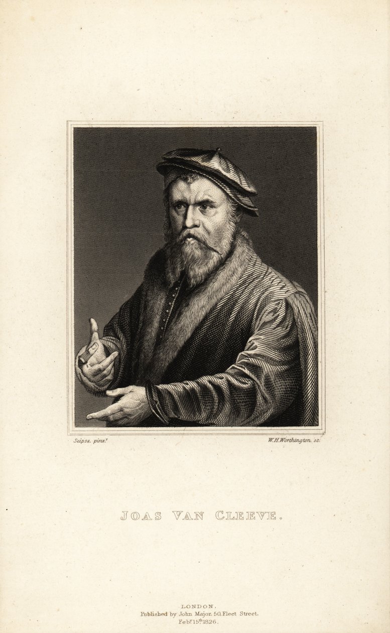 Joos van Cleve 的肖像，活跃于安特卫普的画家，大约 1485-1540 年 作者 威廉·亨利·沃辛顿