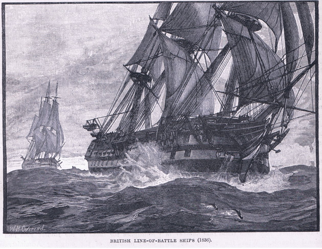 英国战舰公元1836年 作者 威廉·海沙姆·奥弗兰德