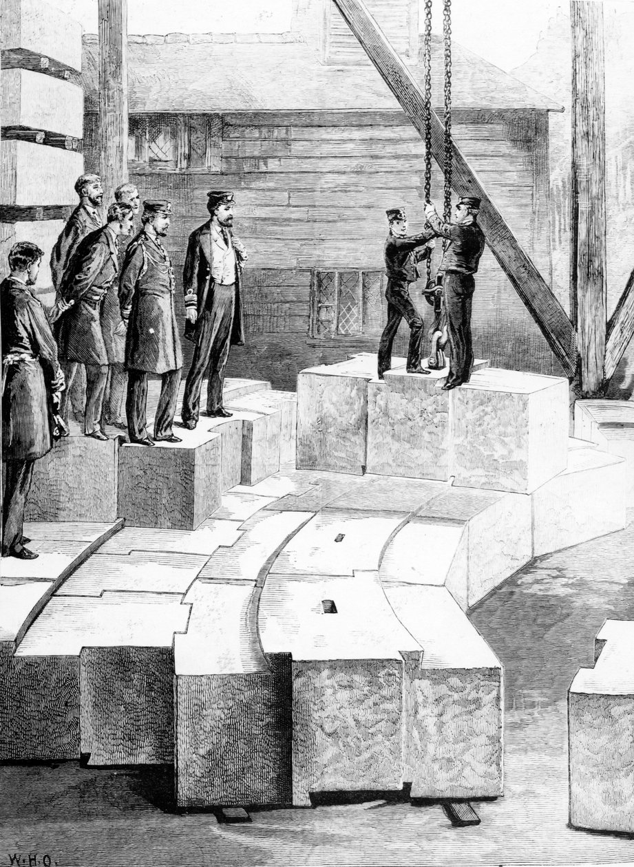 新埃迪斯通灯塔：奥雷斯顿的石头建筑，1879年“插图伦敦新闻”的插图 作者 威廉·海沙姆·奥弗兰德
