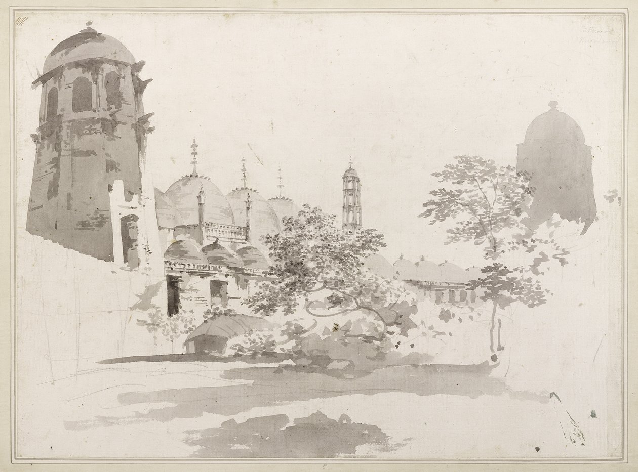 由Muriffidbad的Jaffier Cawn建造的Cuttera视图，c.1781（灰色洗涤和铅笔在纸上） 作者 威廉·霍奇斯