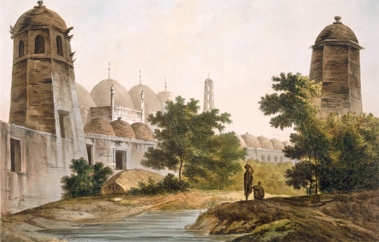 贾斐尔-考恩在穆萨达瓦德建造的卡特拉的景观，酒吧。1785-88. 作者 威廉·霍奇斯