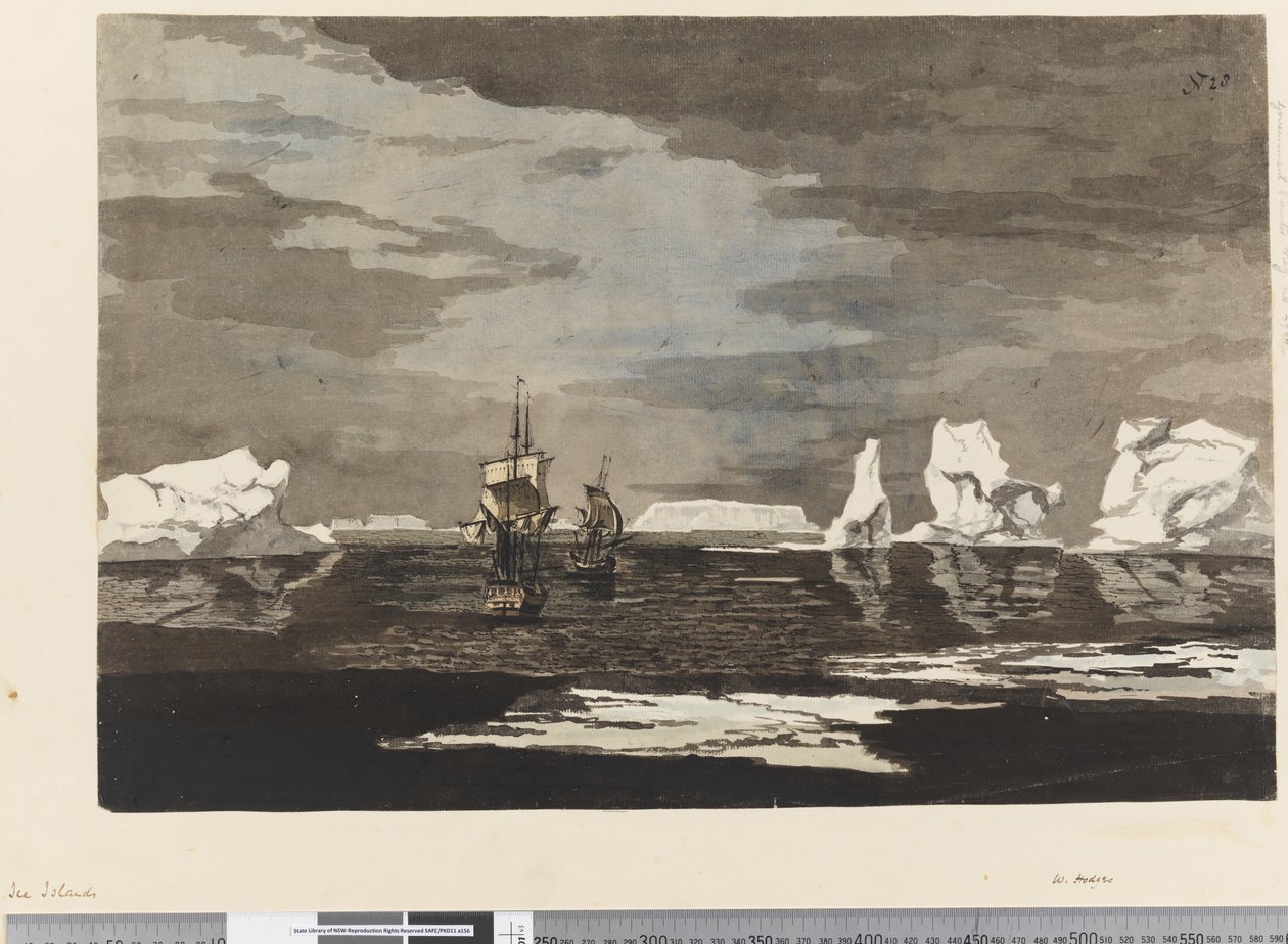 Page 28 Ice islands with the Resolution and Adventure 作者 威廉·霍奇斯