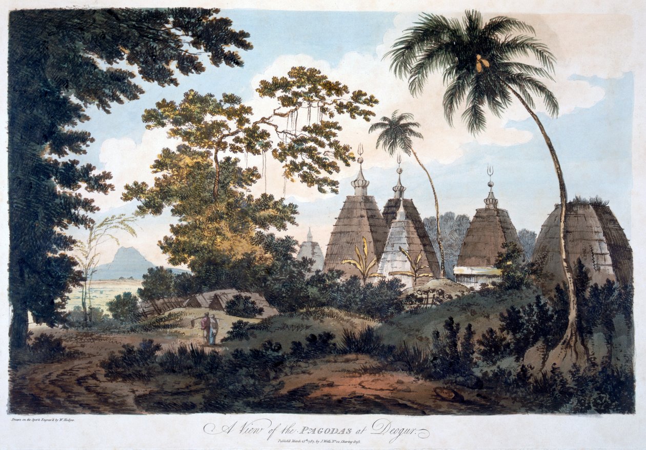 1787年Deogur的宝塔（aquatint） 作者 威廉·霍奇斯