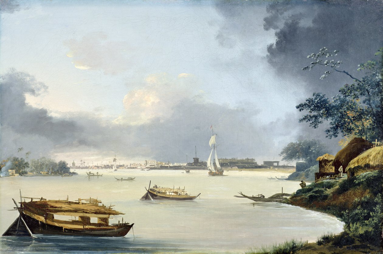 加尔各答风景，约 1790 年（布面油画） 作者 威廉·霍奇斯
