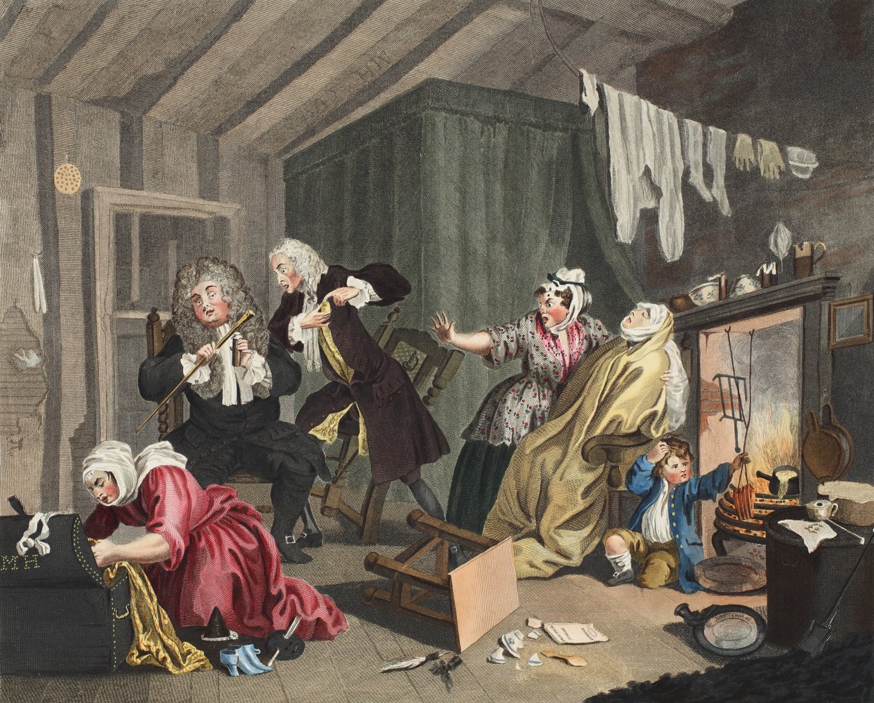 Harlot&39;s Progress，第五版，来自&39;Hogarth Restored：The Whole Works of the famous William Hogarth，由Thomas Cook重新雕刻&39;，酒吧。 1812年（手工雕刻） 作者 威廉·霍加斯