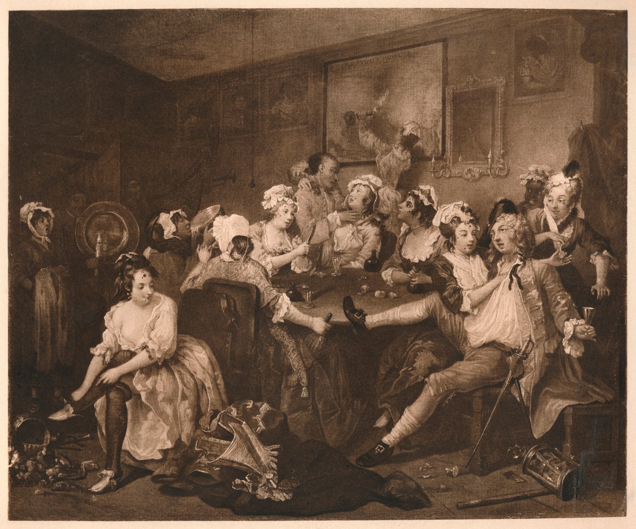 掠夺进展-3：The Orgy，1733年。 作者 威廉·霍加斯