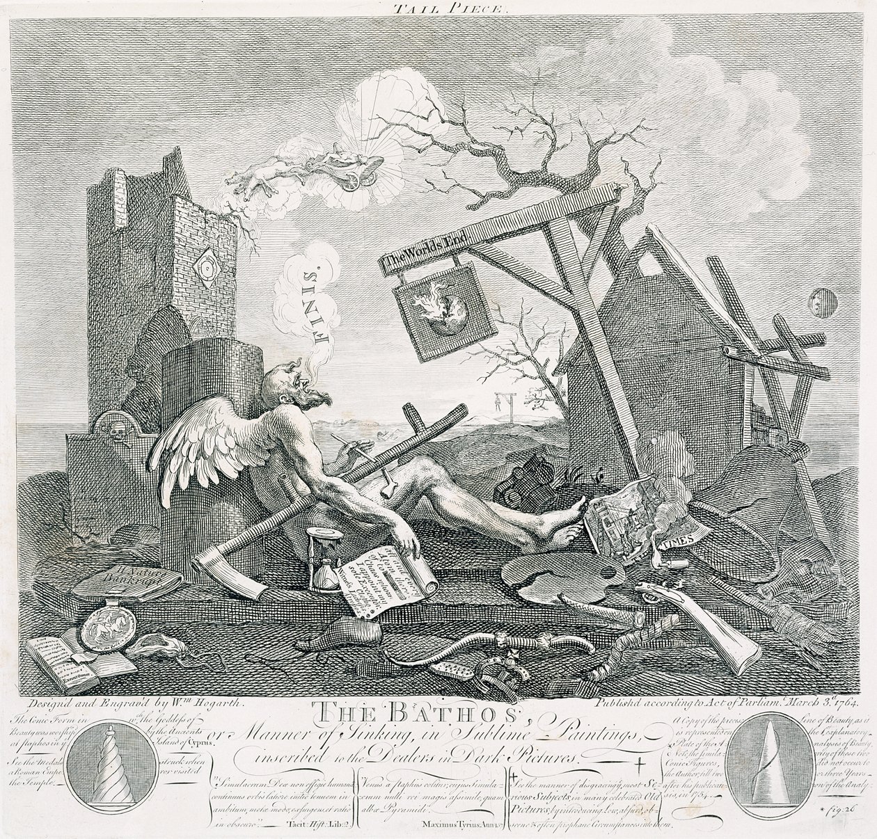 巴斯，沉没的方式，崇高的绘画，刻在黑暗图片经销商，1764年（蚀刻和雕刻） 作者 威廉·霍加斯