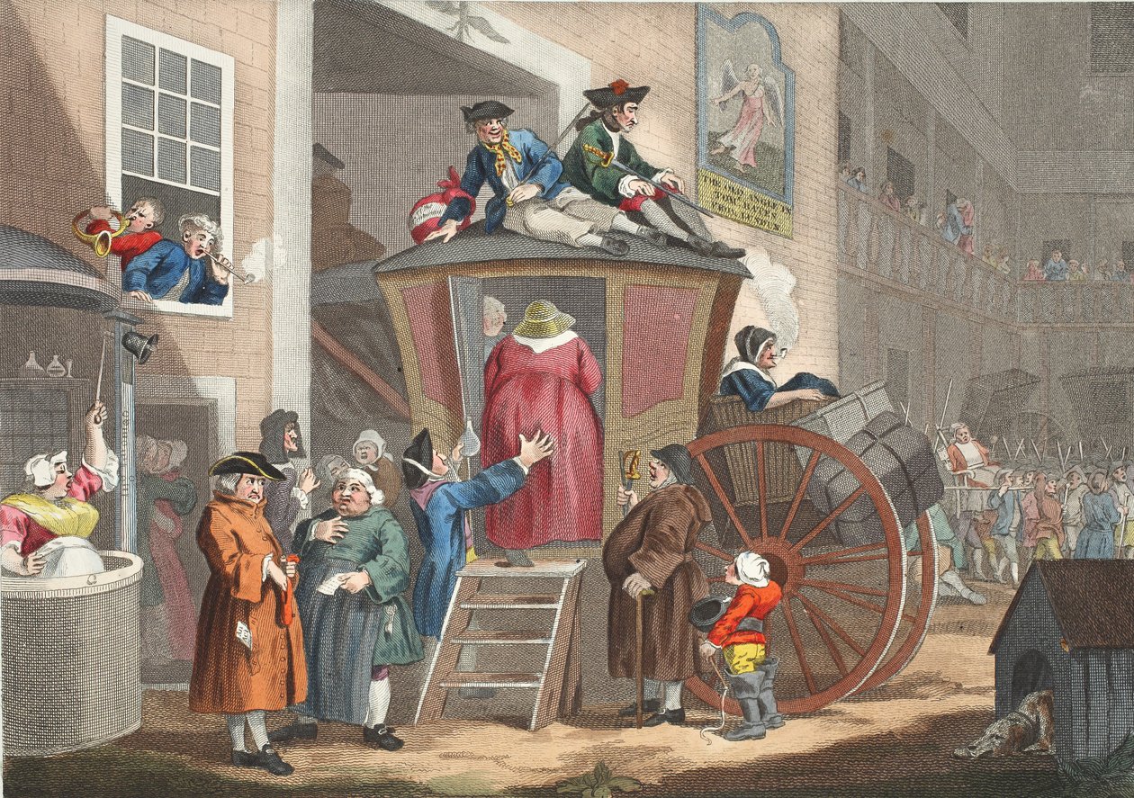 Country Inn Yard，来自&39;Hogarth Restored：The Whole Works of the famous William Hogarth，由Thomas Cook&39;重新雕刻，酒吧。 1812年（手工雕刻） 作者 威廉·霍加斯