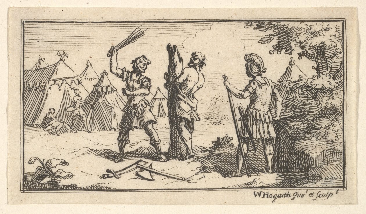 Fustigatio John Beaver，《罗马军事惩罚》，1725年，1725年之后。 作者 威廉·霍加斯