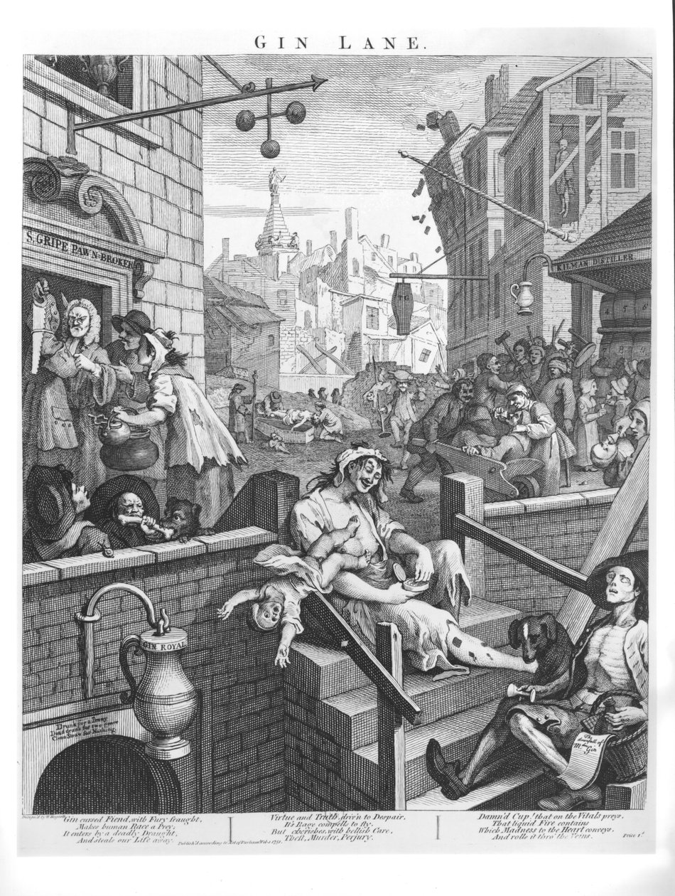 Gin Lane，1751 作者 威廉·霍加斯