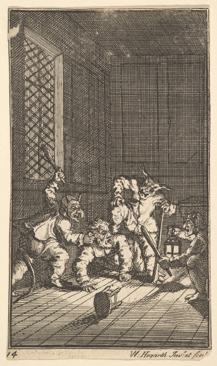 Hudibras为塞缪尔·巴特勒（Samuel Butlers）精心策划了十七幅小插图Hudibras，没有。 14，1721-26。 作者 威廉·霍加斯
