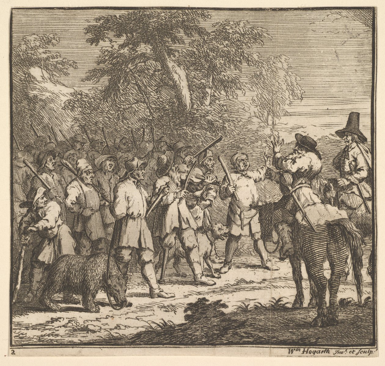 Hudibras First Adventure塞缪尔·巴特勒（Samuel Butlers）的十七幅小插图Hudibras，n ...，1721-26。 作者 威廉·霍加斯
