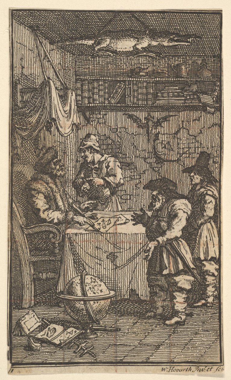 Hudibras参观Sidrophel塞缪尔·巴特勒（Samuel Butlers）的十七幅小插图Hudibras ...，1721-26。 作者 威廉·霍加斯