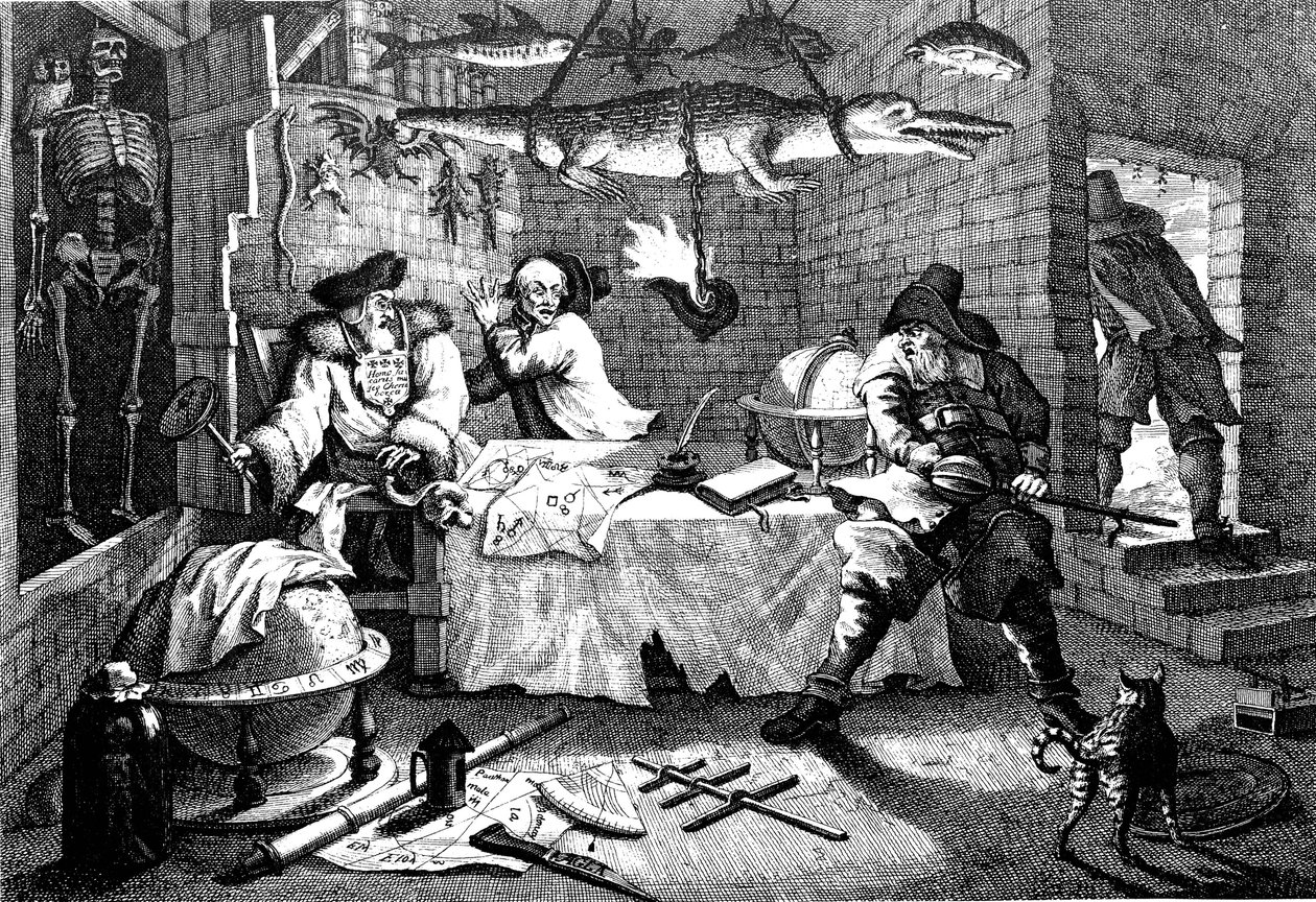 塞缪尔·巴特勒（Samuel Butler）的诗《哈迪布拉斯》插图，1726年。 作者 威廉·霍加斯