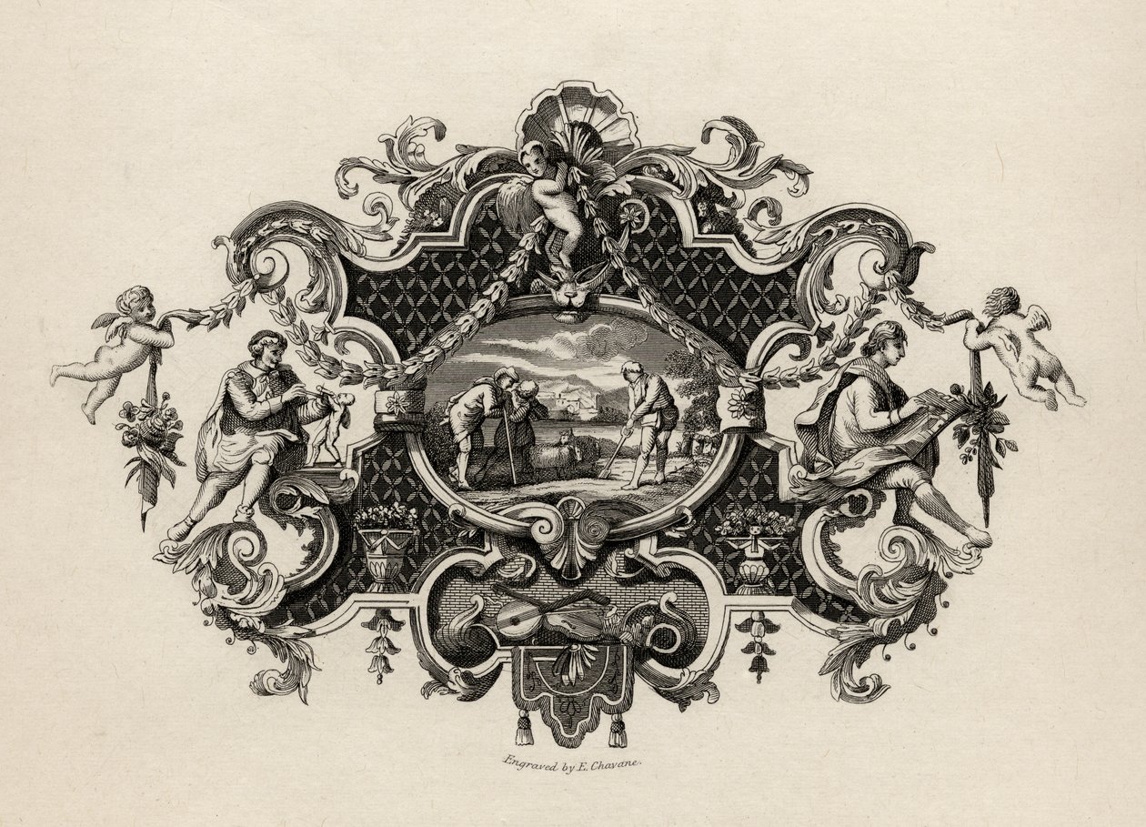 1833年出版的“威廉·霍加斯的作品”中由E. Chavane雕刻的银色大啤酒杯的印象 作者 威廉·霍加斯