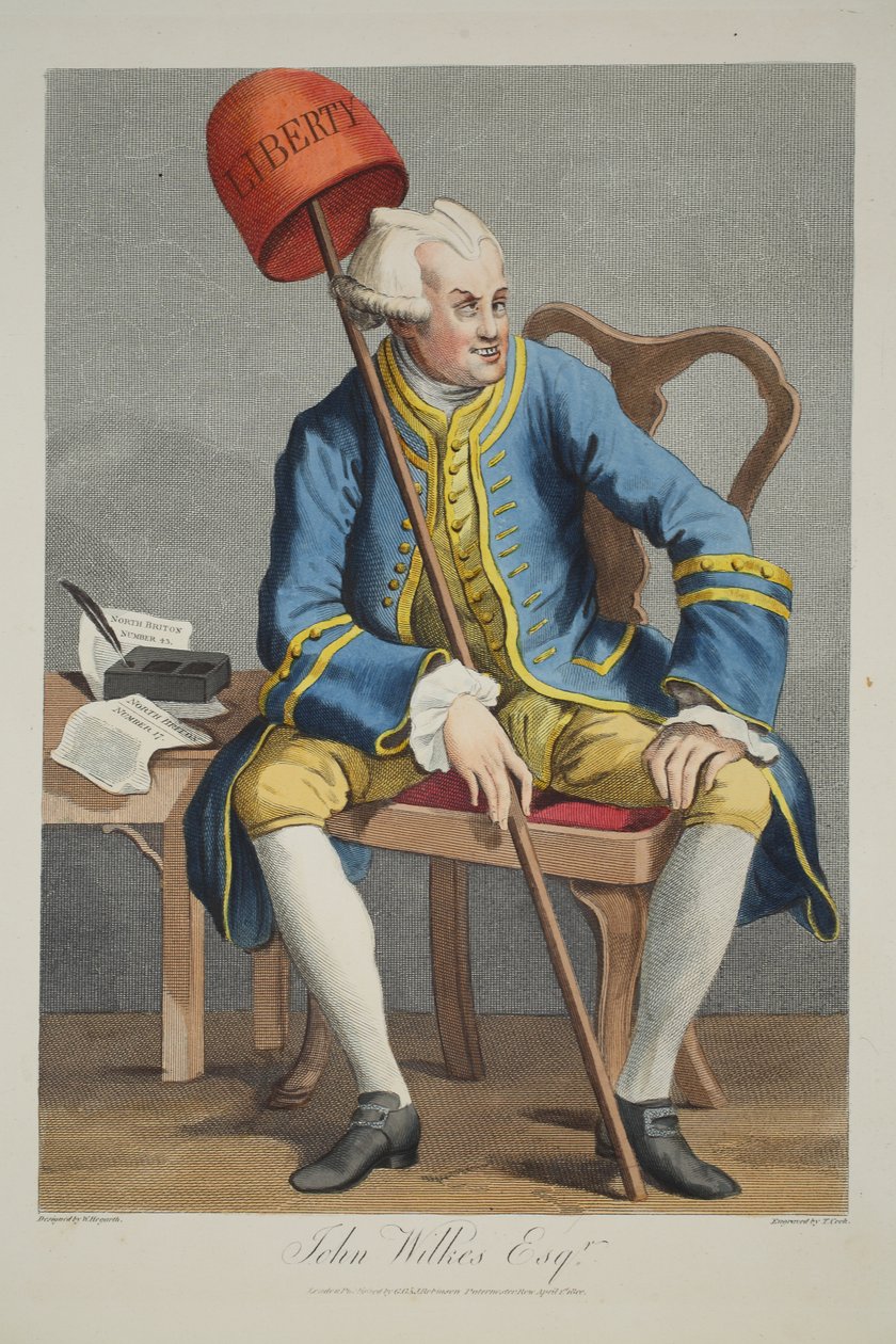 John Wilkes Esq。，来自&39;Hogarth Restored：The Whole Works of the famous William Hogarth，由Thomas Cook重新雕刻&39;，酒吧。 1812年（手工雕刻） 作者 威廉·霍加斯
