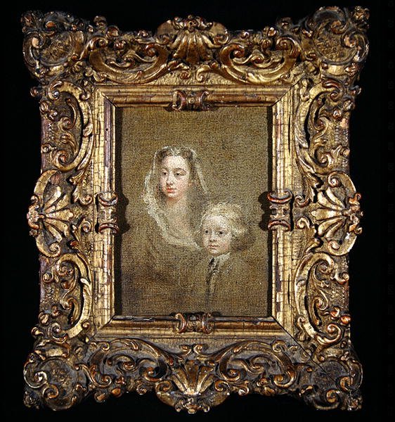 玛丽-爱德华兹-汉密尔顿和她的儿子杰拉德-安妮（布面油画） 作者 威廉·霍加斯