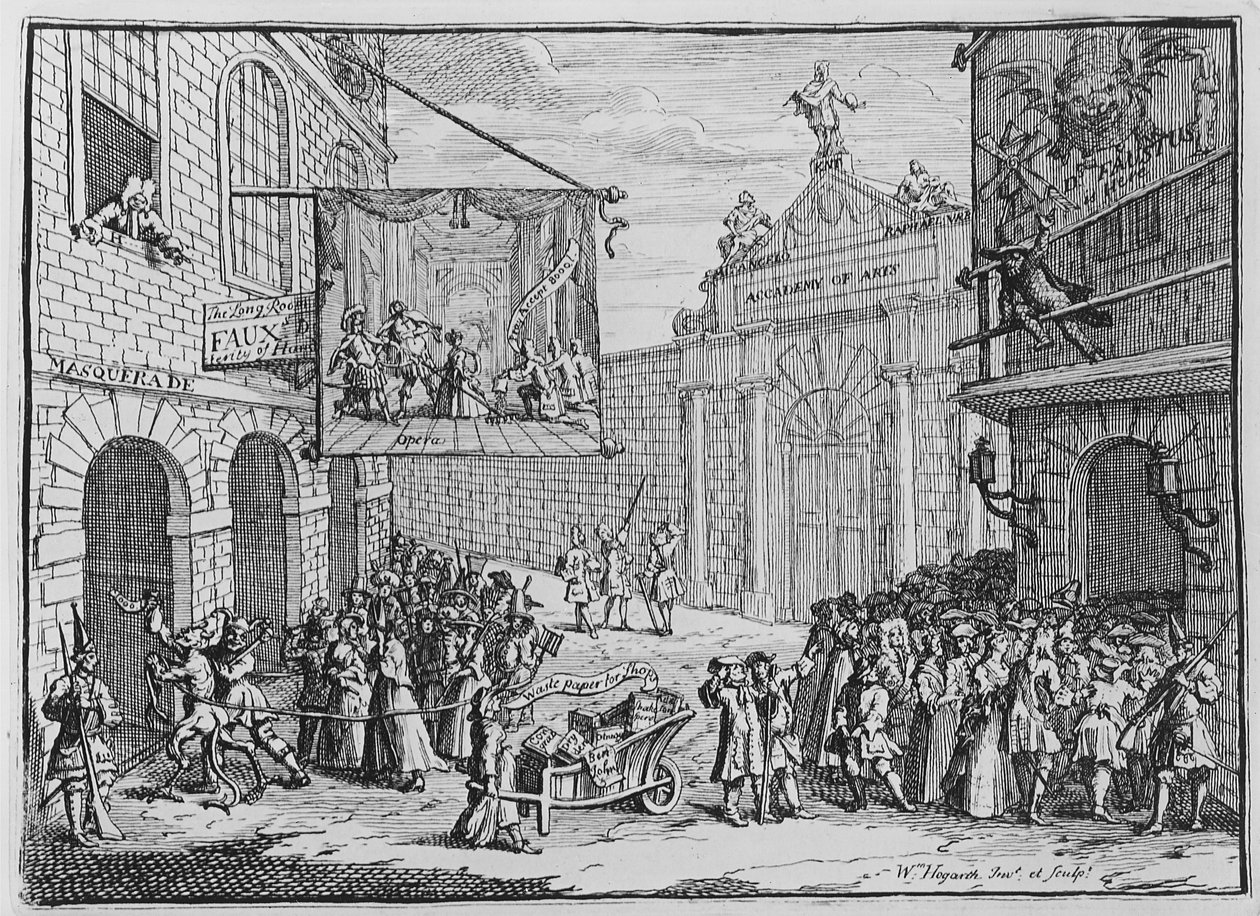 Masquerades and Operas，Burlington Gate，1724 作者 威廉·霍加斯