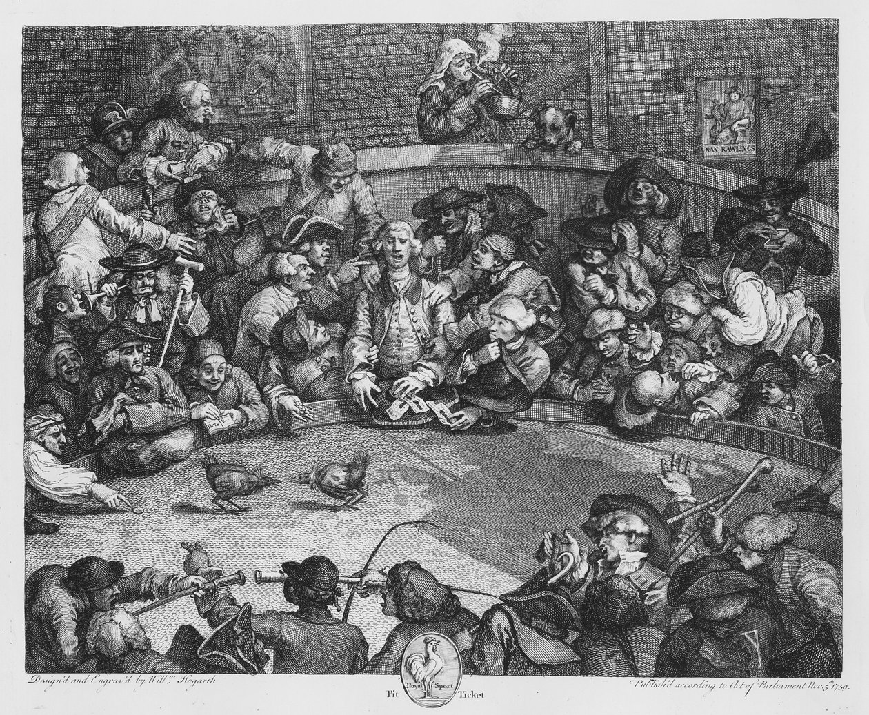 Pit Ticket,5th November 1759 (engraving) (b/w photo) 作者 威廉·霍加斯