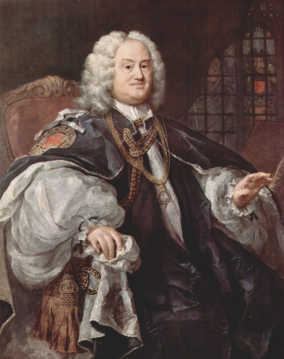 本杰明-胡德利（1676-1761 年）的肖像，英国牧师，曾先后担任班戈、赫里福德、索尔兹伯里和温彻斯特的主教 作者 威廉·霍加斯