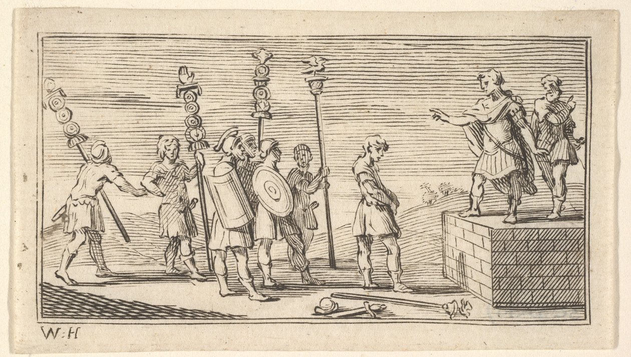 可耻的解雇约翰·海狸（John Beaver），1725年，1725年后，罗马军事惩罚。 作者 威廉·霍加斯