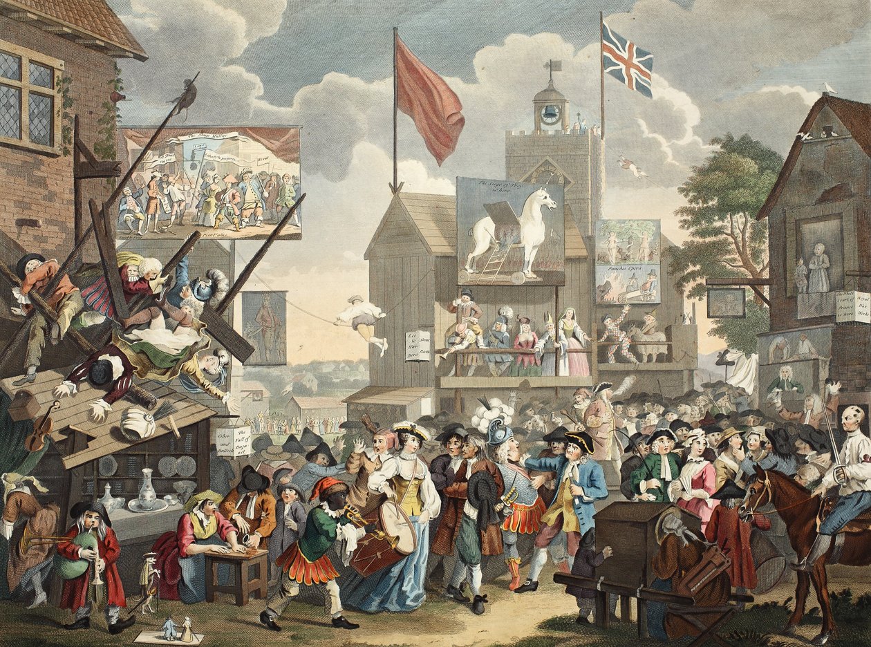 Southwark Fair，1733年，来自&39;Hogarth Restored：The Whole Works of the famous William Hogarth，由Thomas Cook&39;重新雕刻，酒吧。 1812年（手工雕刻） 作者 威廉·霍加斯