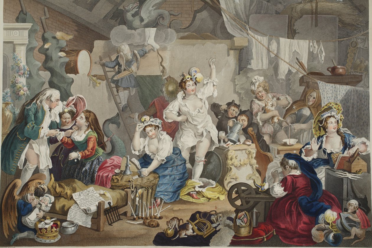 漫步女演员在谷仓里穿着，插图来自&39;Hogarth Restored：The Famous of the William William Hogarth，由Thomas Cook&39;重新雕刻，酒吧。 1812年（手工雕刻） 作者 威廉·霍加斯