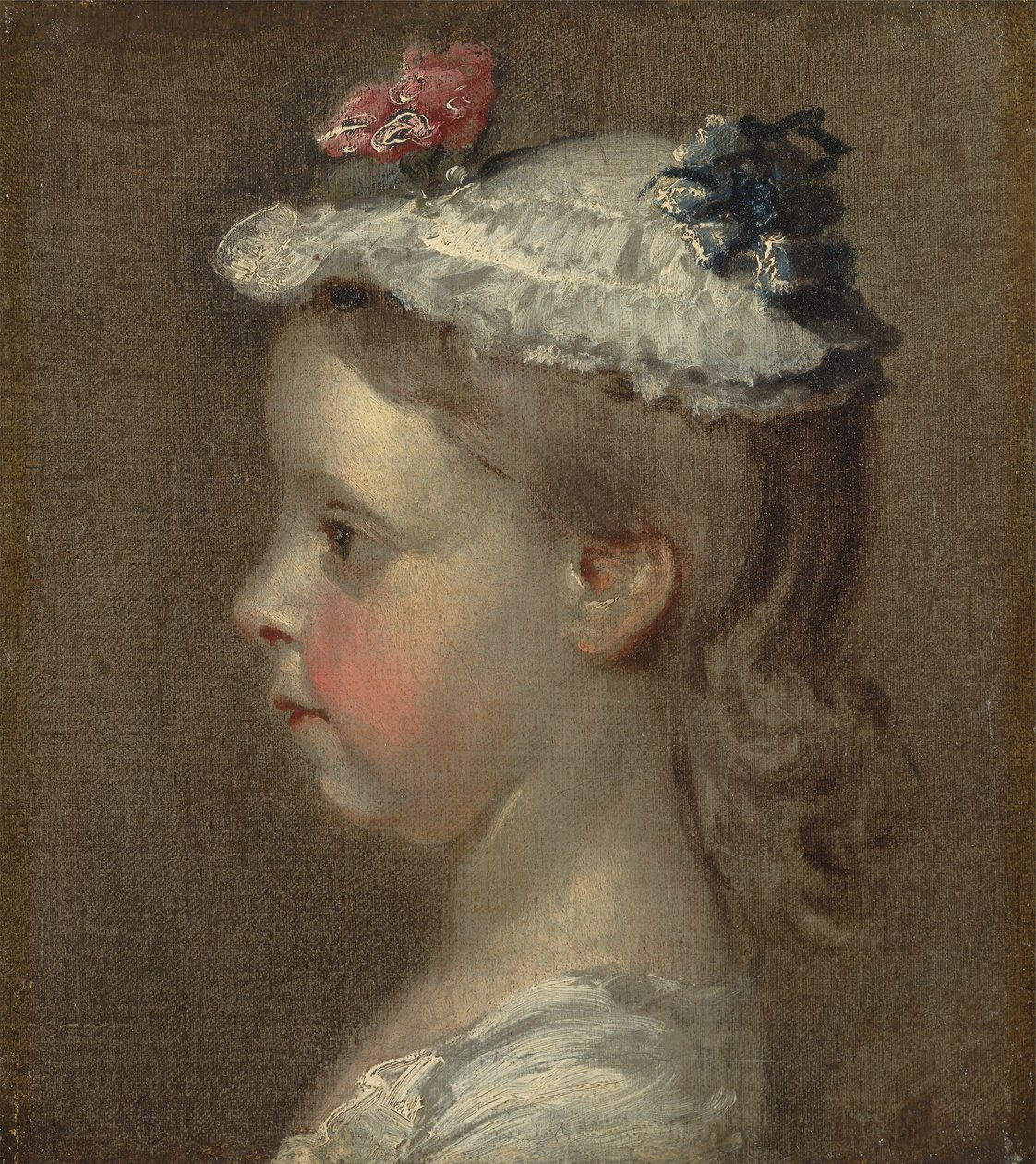 研究一个女孩的头，约1740-50年（布面油画） 作者 威廉·霍加斯