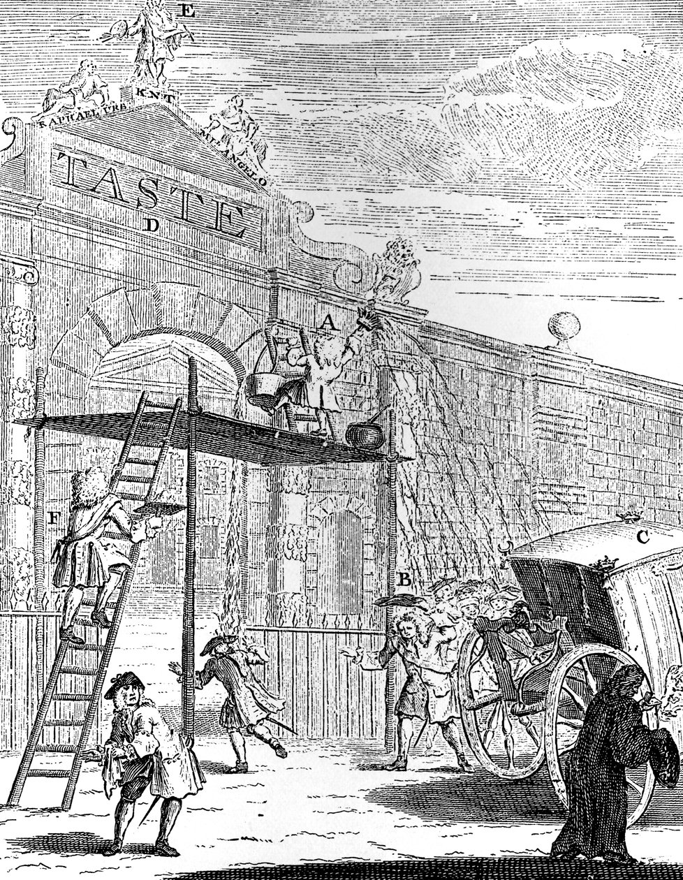 味道：伯灵顿议院的门，1731年。 作者 威廉·霍加斯