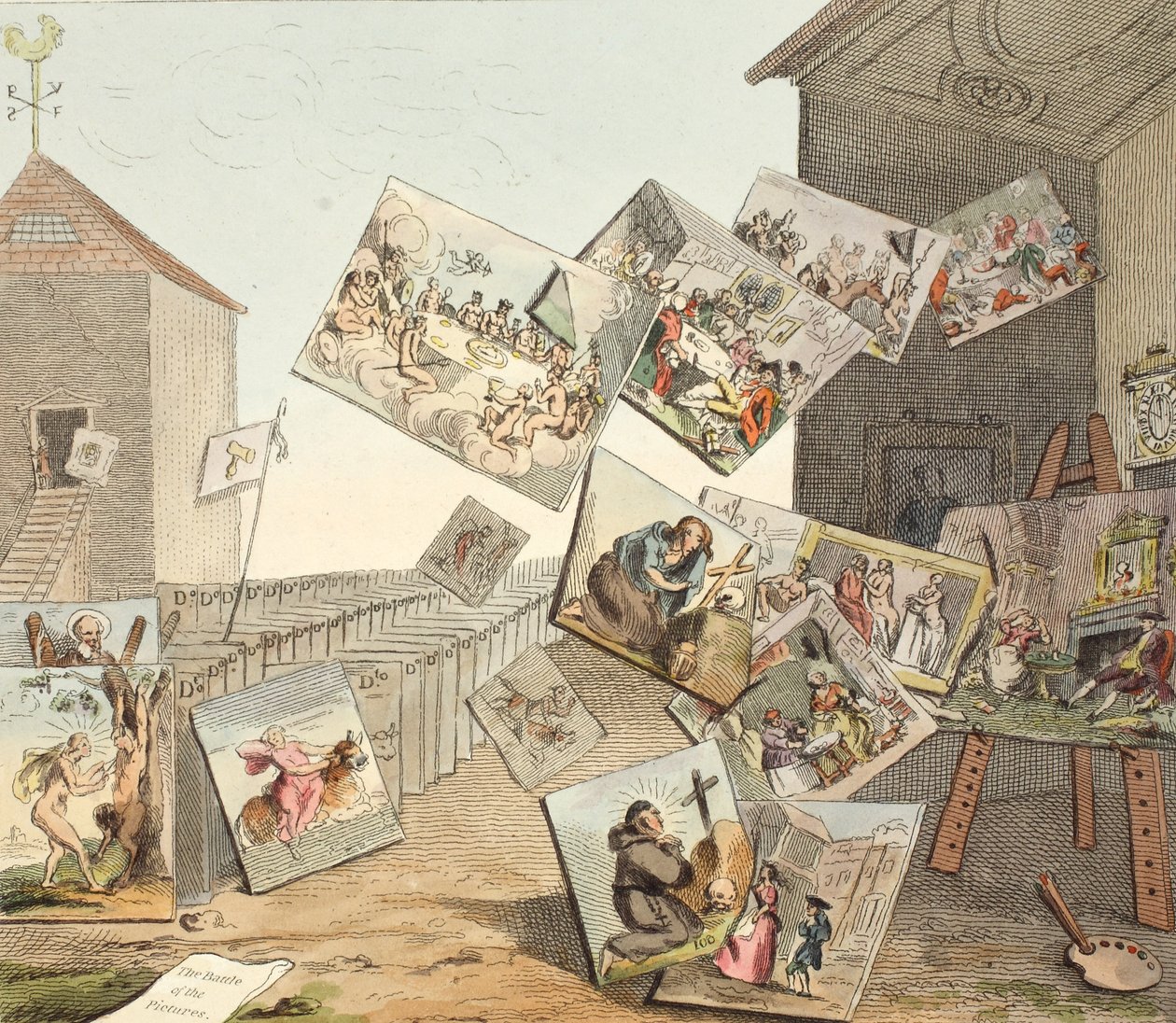图片之战，来自&39;Hogarth Restored：The Whole Works of the famous William Hogarth，由Thomas Cook&39;重新雕刻，酒吧。 1812年（手工雕刻） 作者 威廉·霍加斯