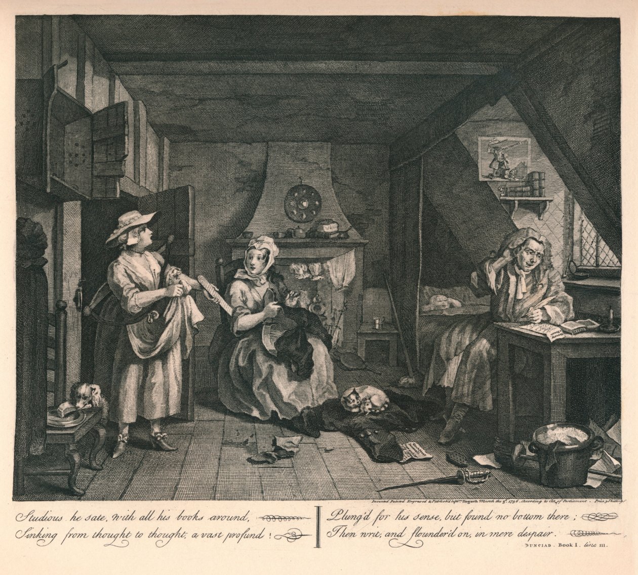 Distrest诗人，1740年。 作者 威廉·霍加斯