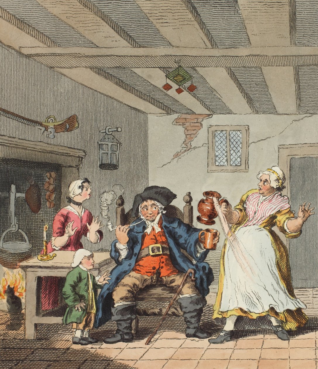 The Farmer&39;s Return，来自&39;Hogarth Restored：The Whole Works of the famous William Hogarth，由Thomas Cook重新雕刻&39;，酒吧。 1812年（手工雕刻） 作者 威廉·霍加斯
