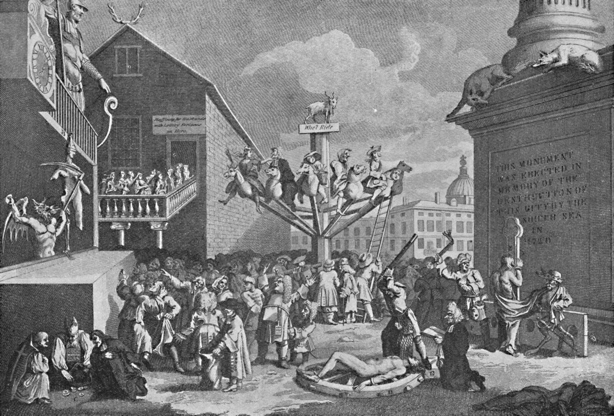 南海泡沫，摘自威廉·霍加斯（William Hogarth）的作品，1721年，1904年 作者 威廉·霍加斯