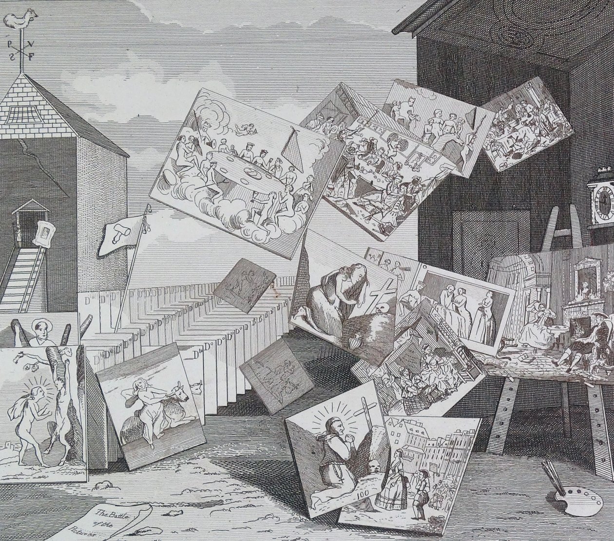 The battle of the pictures 作者 威廉·霍加斯