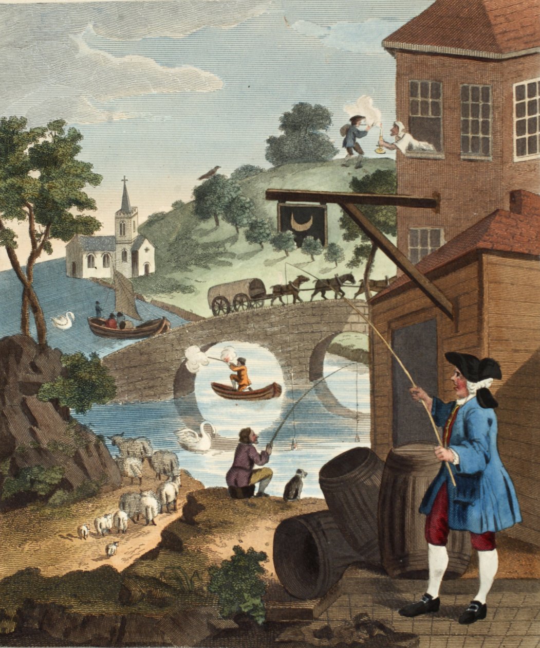 知道视角的重要性，来自&39;Hogarth Restored：着名William Hogarth的全部作品的插图，由Thomas Cook&39;重新雕刻，酒吧。 1812年（手工雕刻） 作者 威廉·霍加斯