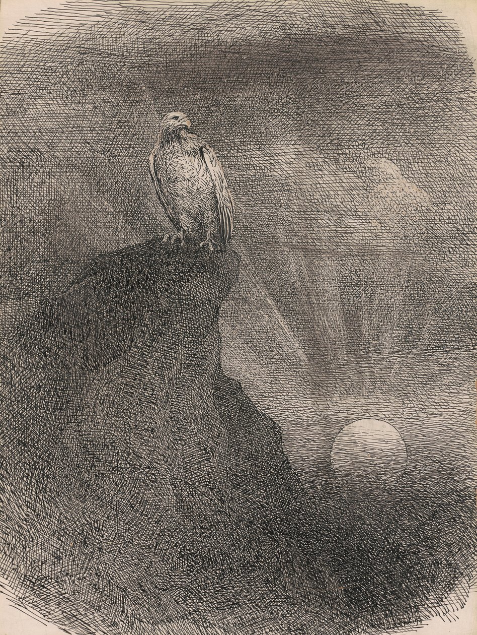 天才，1865-95（纸板上的钢笔，墨水和石墨） 作者 威廉·霍尔布鲁克·比尔德