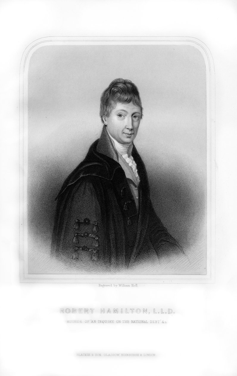 罗伯特·汉密尔顿（Robert Hamilton），苏格兰经济学家和数学家，1870年。 作者 威廉·霍尔