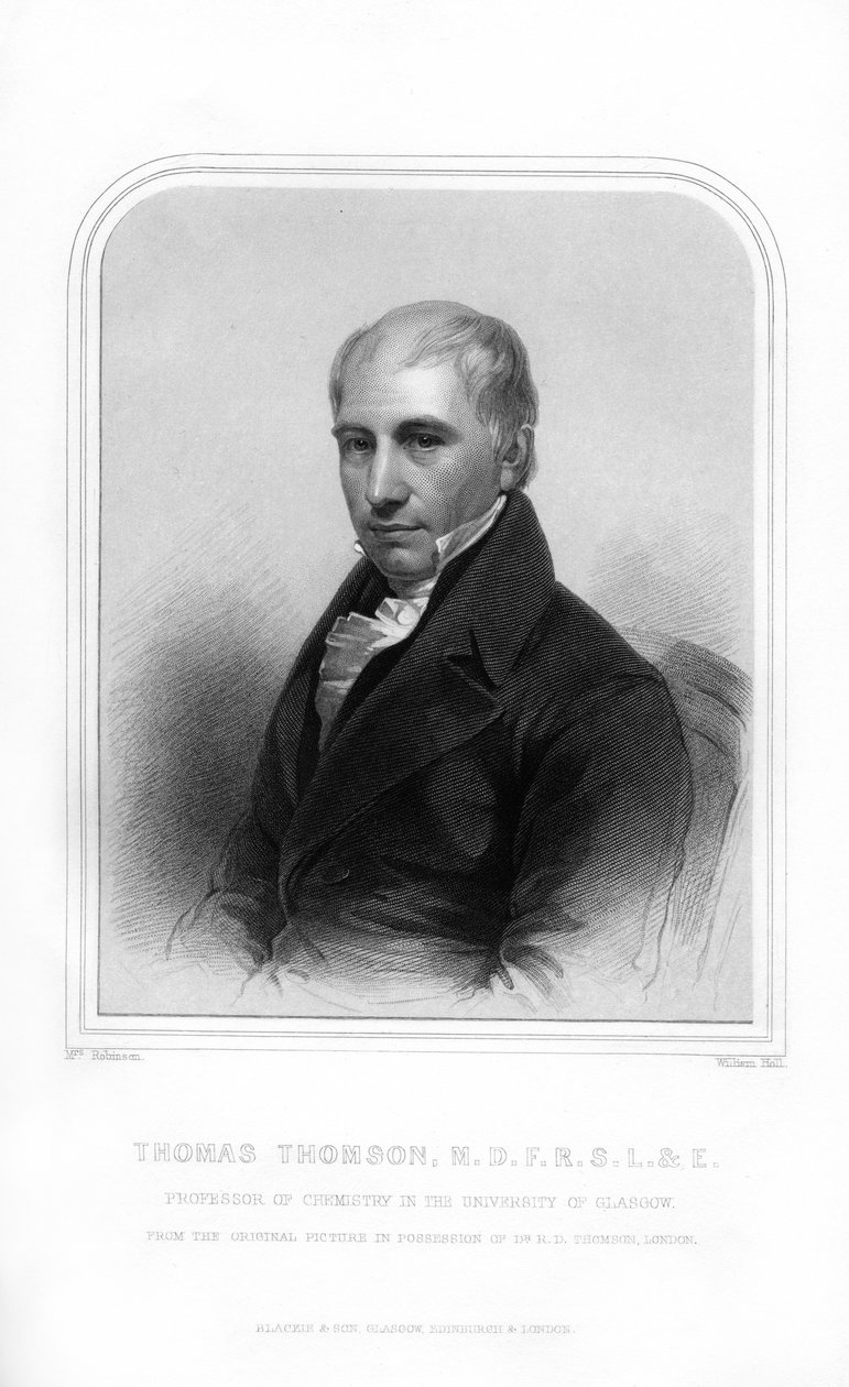 托马斯·汤姆森（Thomas Thomson），苏格兰化学家，1870年。 作者 威廉·霍尔